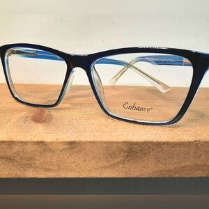 NEW prescription-ready eyeglass frame blue/clear, lightweight glasses, 53-15-140